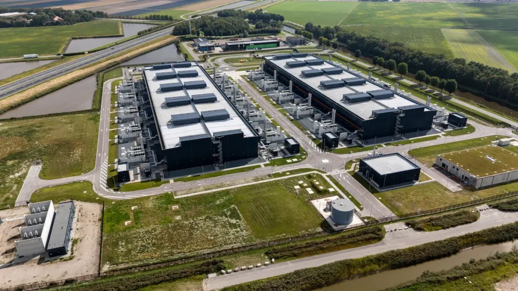 Aerial shot of an industrial complex