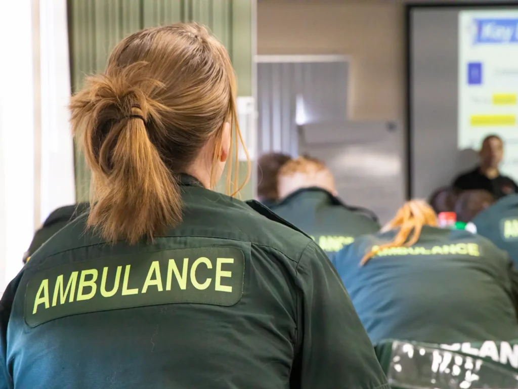 Paramedic student in class