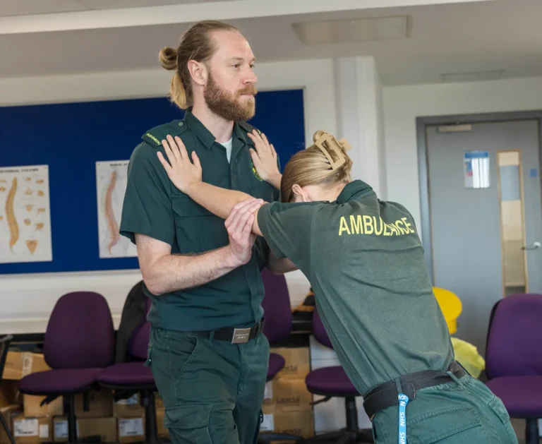 Pushing paramedic