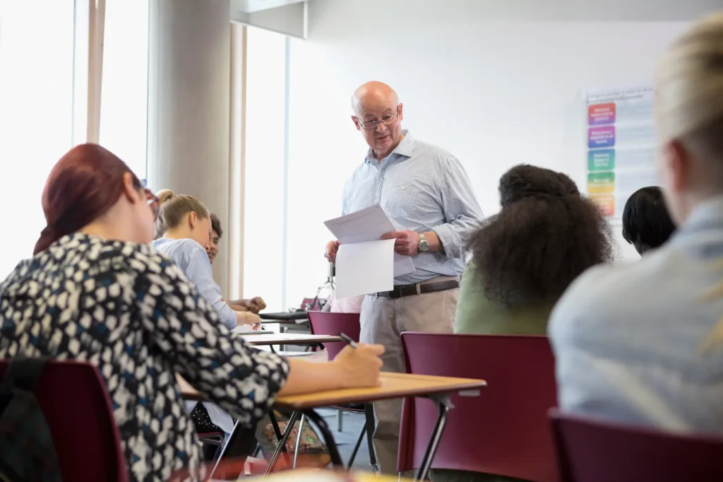 Headteacher in a classroom