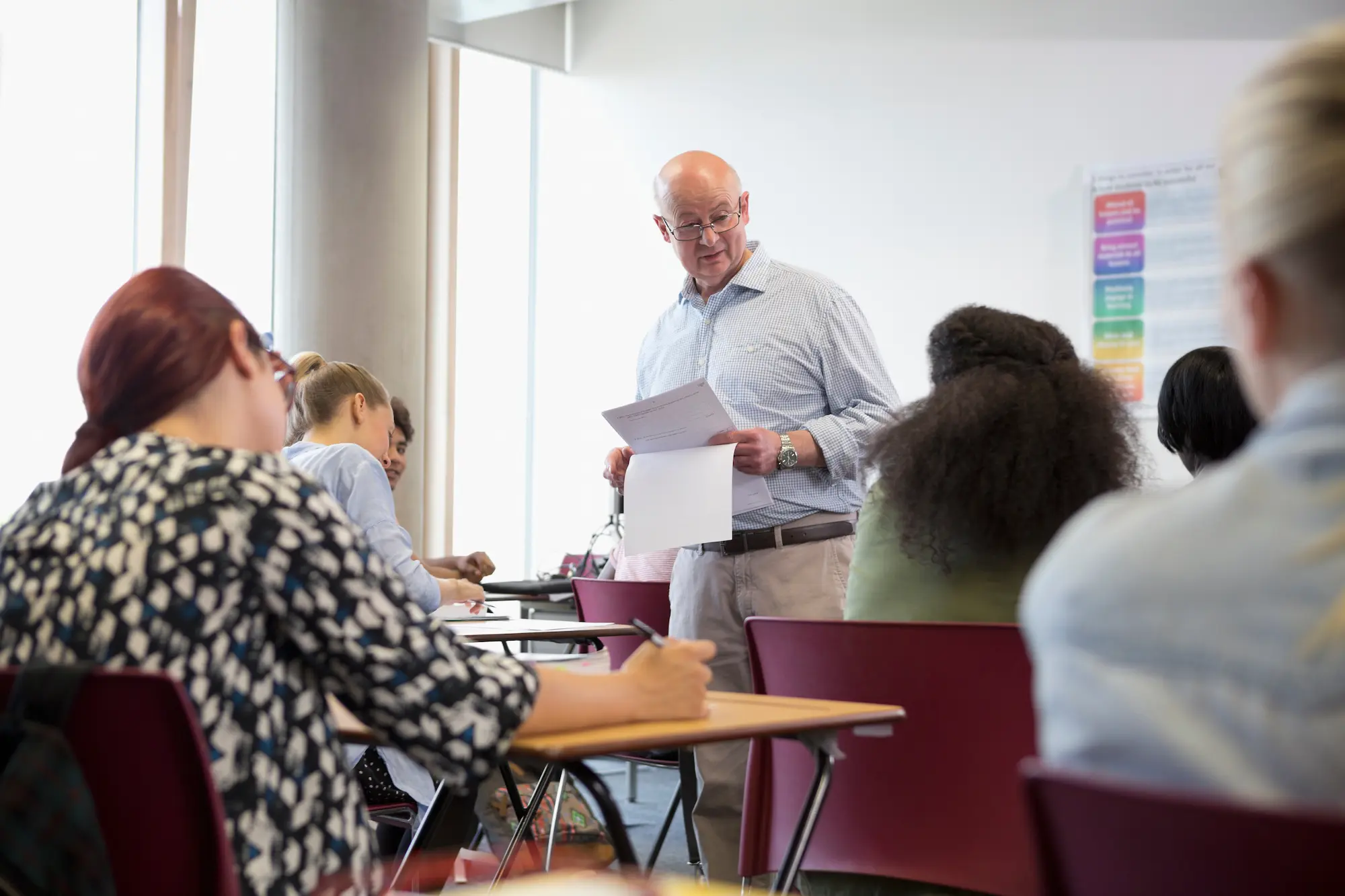 Headteacher in a classroom