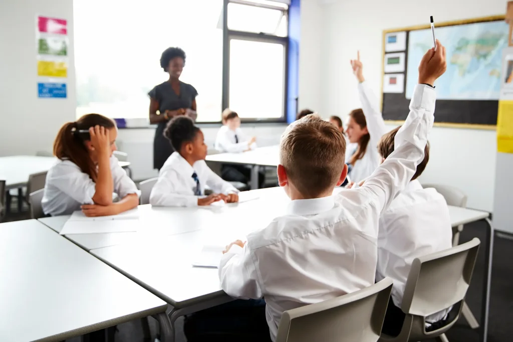 a group of students learning in class